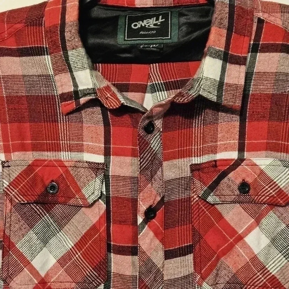O'Neill Flannel Button Down Size Large EUC - Picture 3 of 10